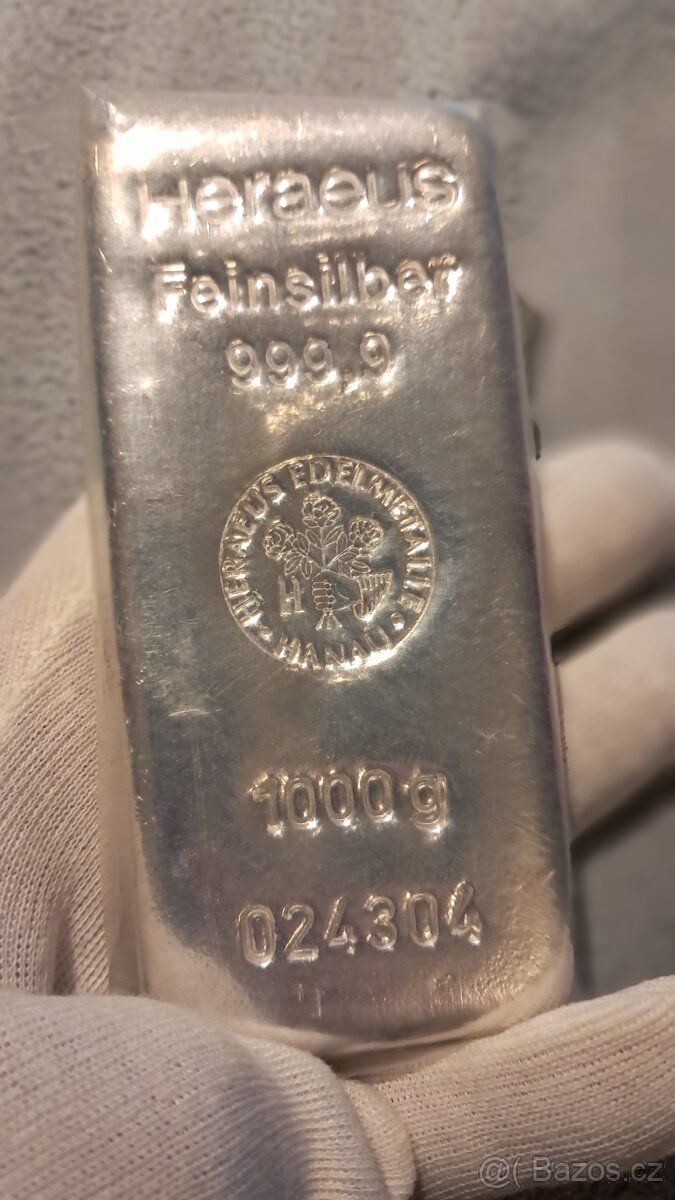 Investiční stříbro - 1000g slitky - 2