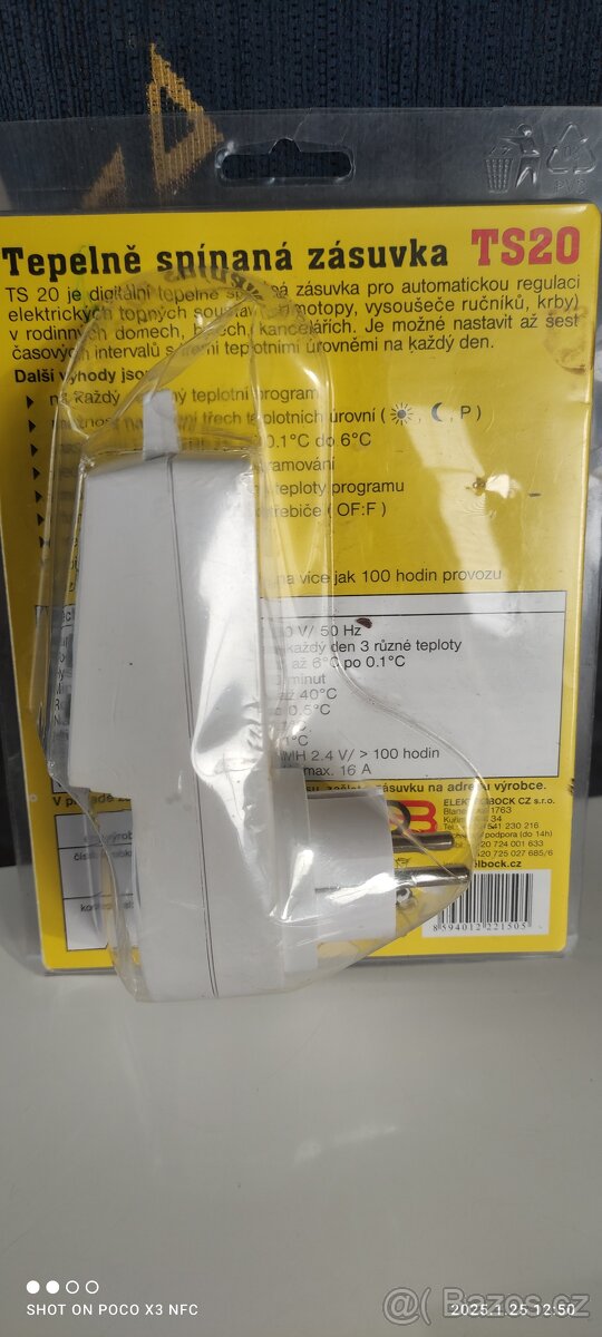 Tepelně spínaná zásuvka TS20 - 2