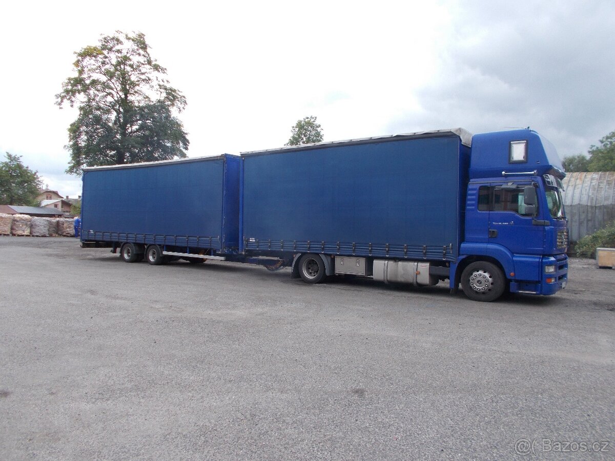 MAN TGA valník s plachtou+přívěs MAV - 2