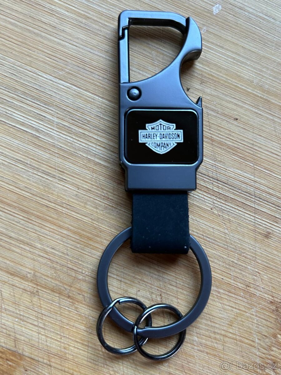 Klíčenka Harley Davidson kov a kůže - 2