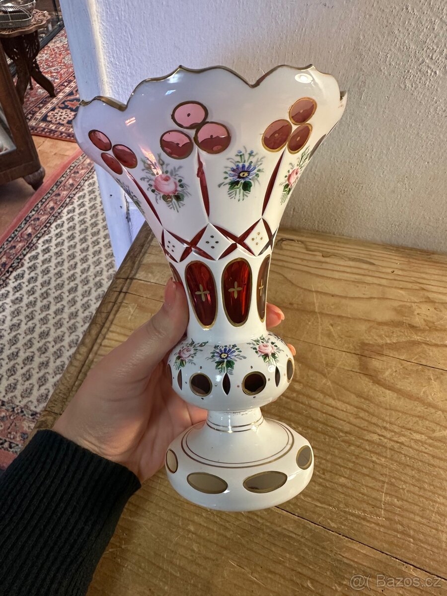 Zlacená starožitná váza 1860-1880 Biedermeier - 2