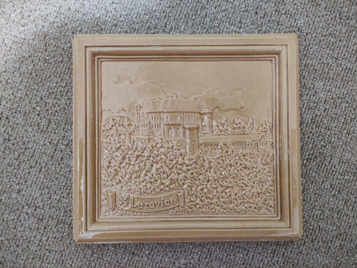 Dekorace na zeď zámek Letovice keramická kachle - 2