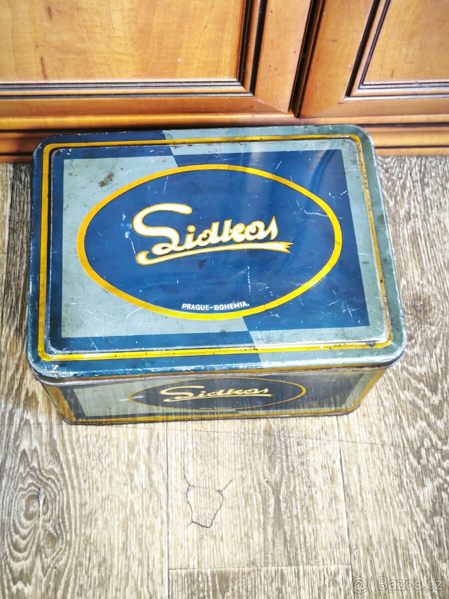 Stará velká, plechová,reklamní krabice. - 2