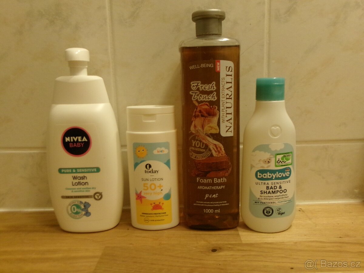 Dětská kosmetika, pěna do koupele, opalovací krém. - 2