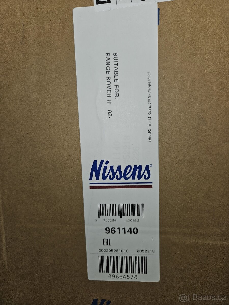 Chladič vzduchu NISSENS Range rover - 2