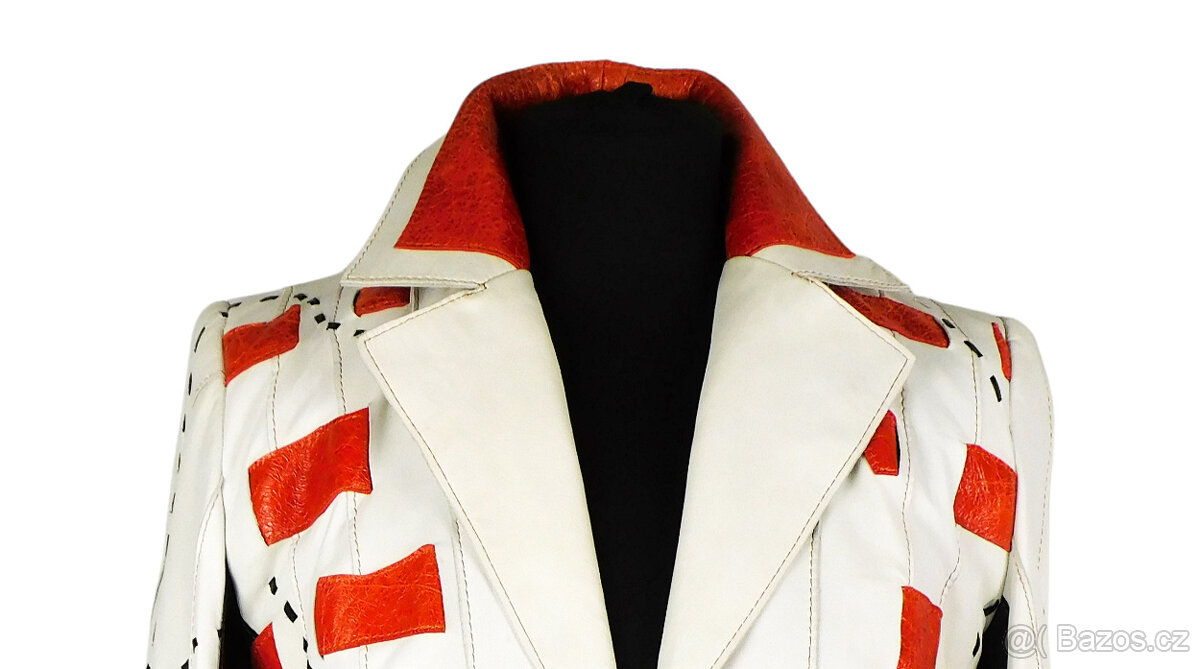 Kožené dámské barevné sako vel. XS - 2