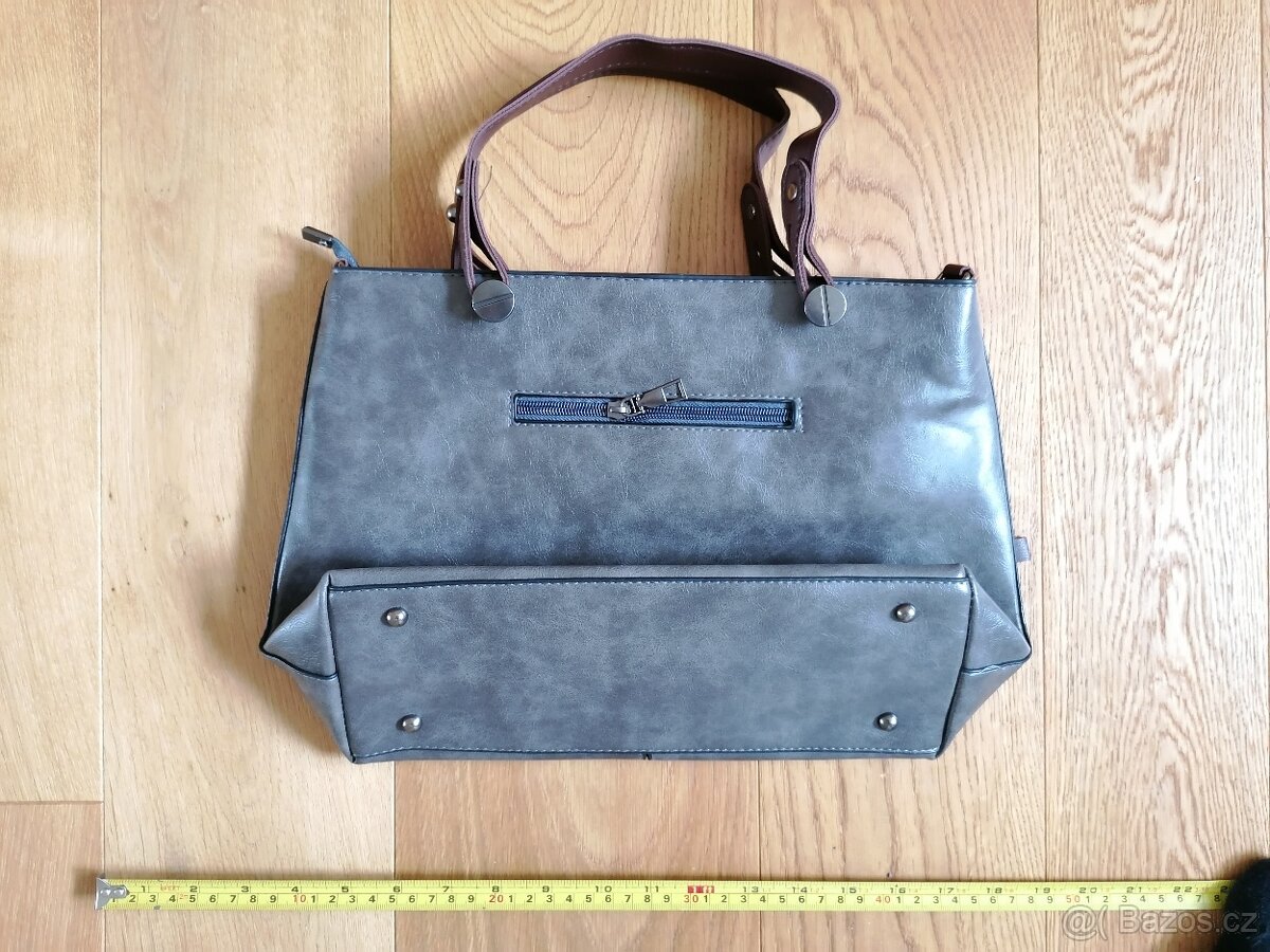 Koženkova kabelka seda - 2