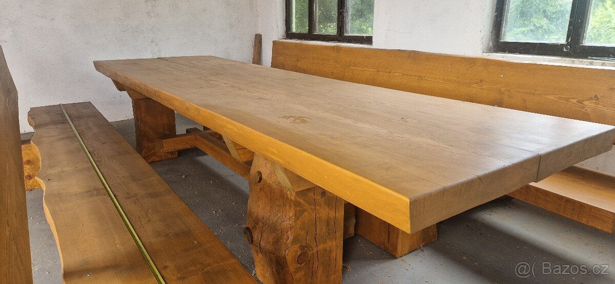 Zahradní stůl 4m dlouhý stůl z masivu - 2