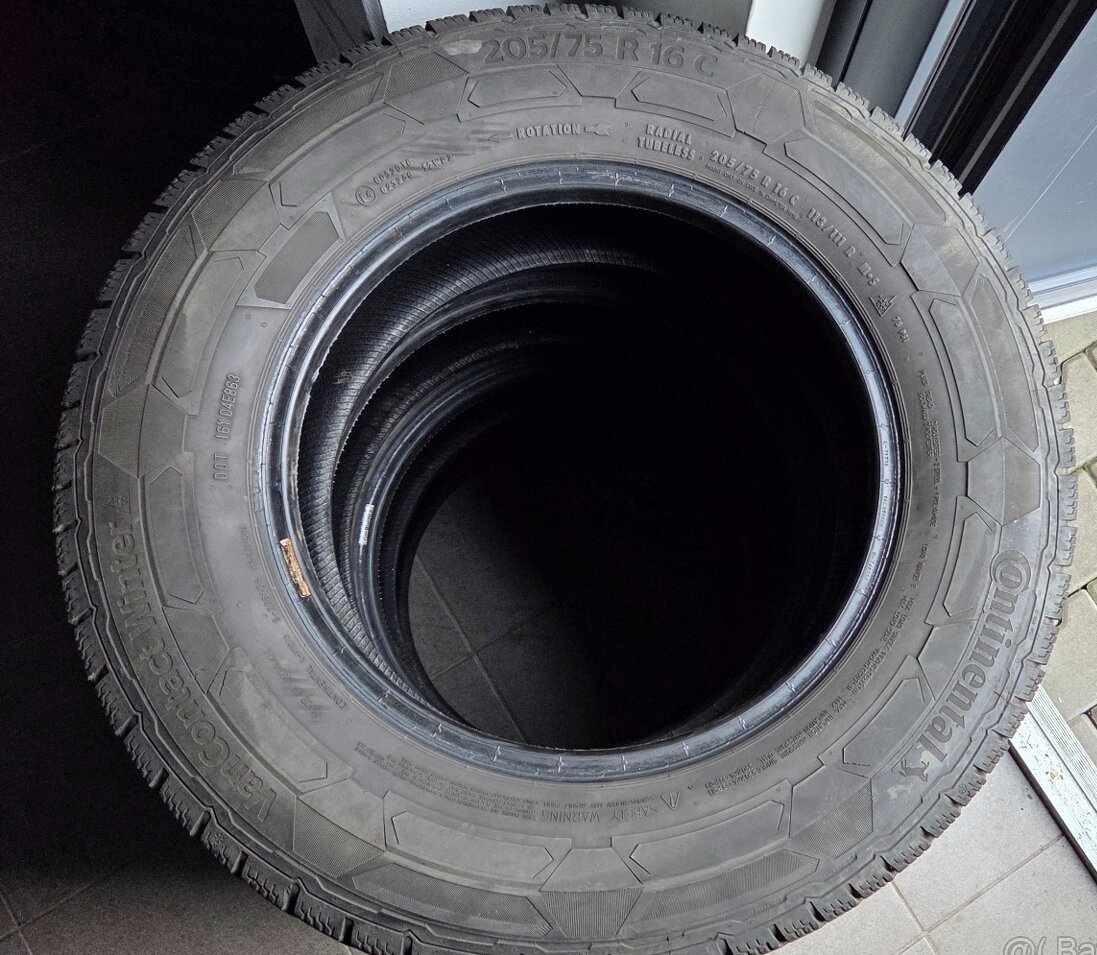 4x zimní pneu Continental VAN 205/75 r16 C dodávkové - 2