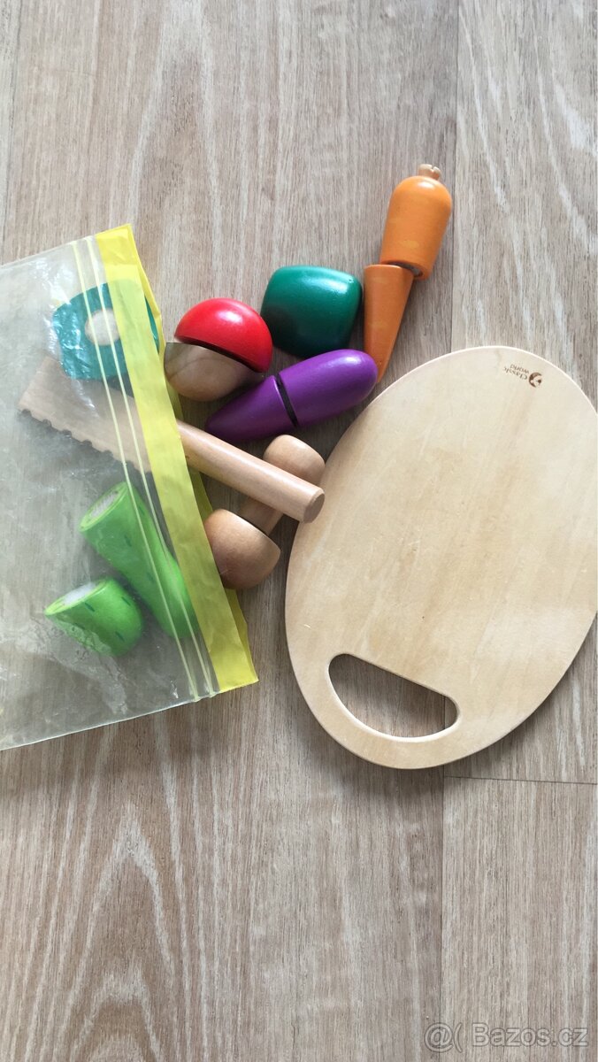 Dřevěné hračky - pizza, krájecí zelenina - 2