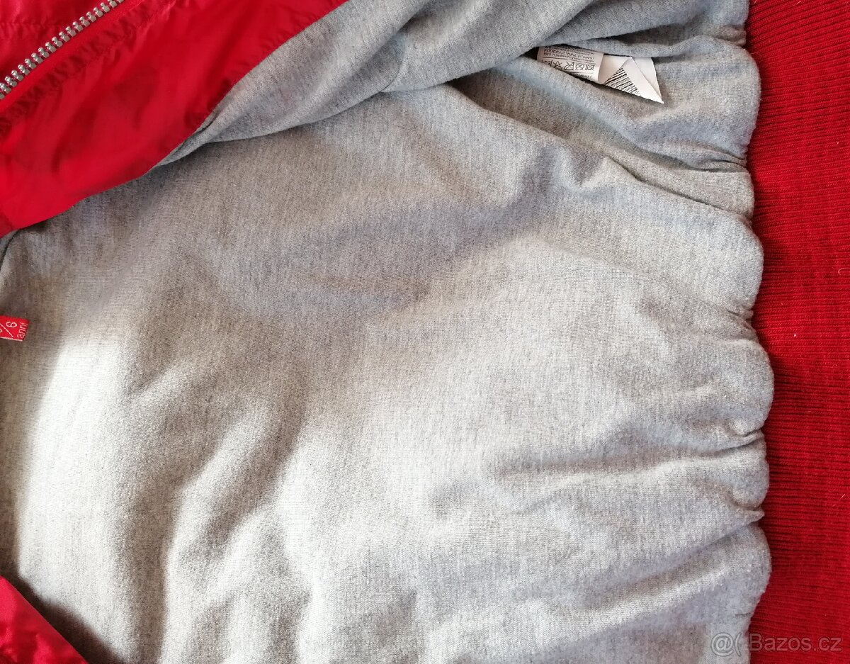 Červená přechodová bunda vel.116-122 - 2