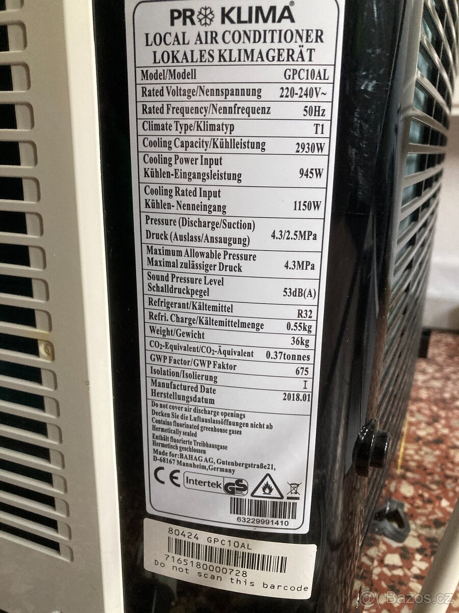 Mobilní klimatizace ProKlima GPC10AL - 2