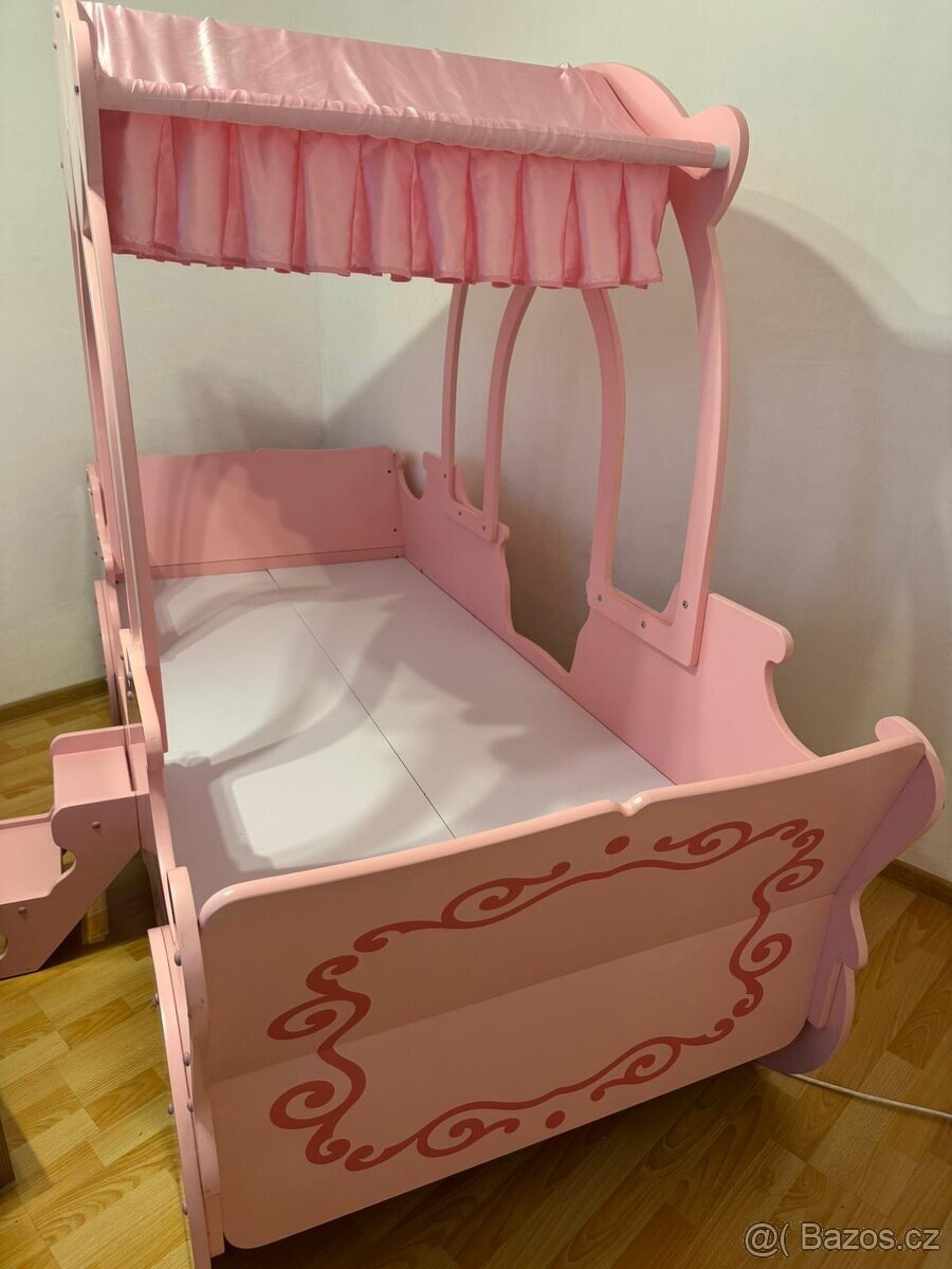 Dětská postel Kočár pro Princezny 200 x 90 - 2