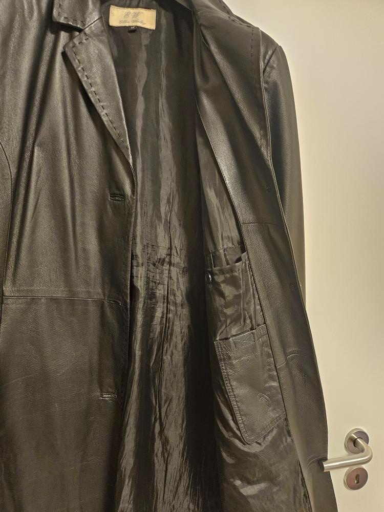 kostým sukně a sako modré, KABÁTEK KOŽENÝ - 2