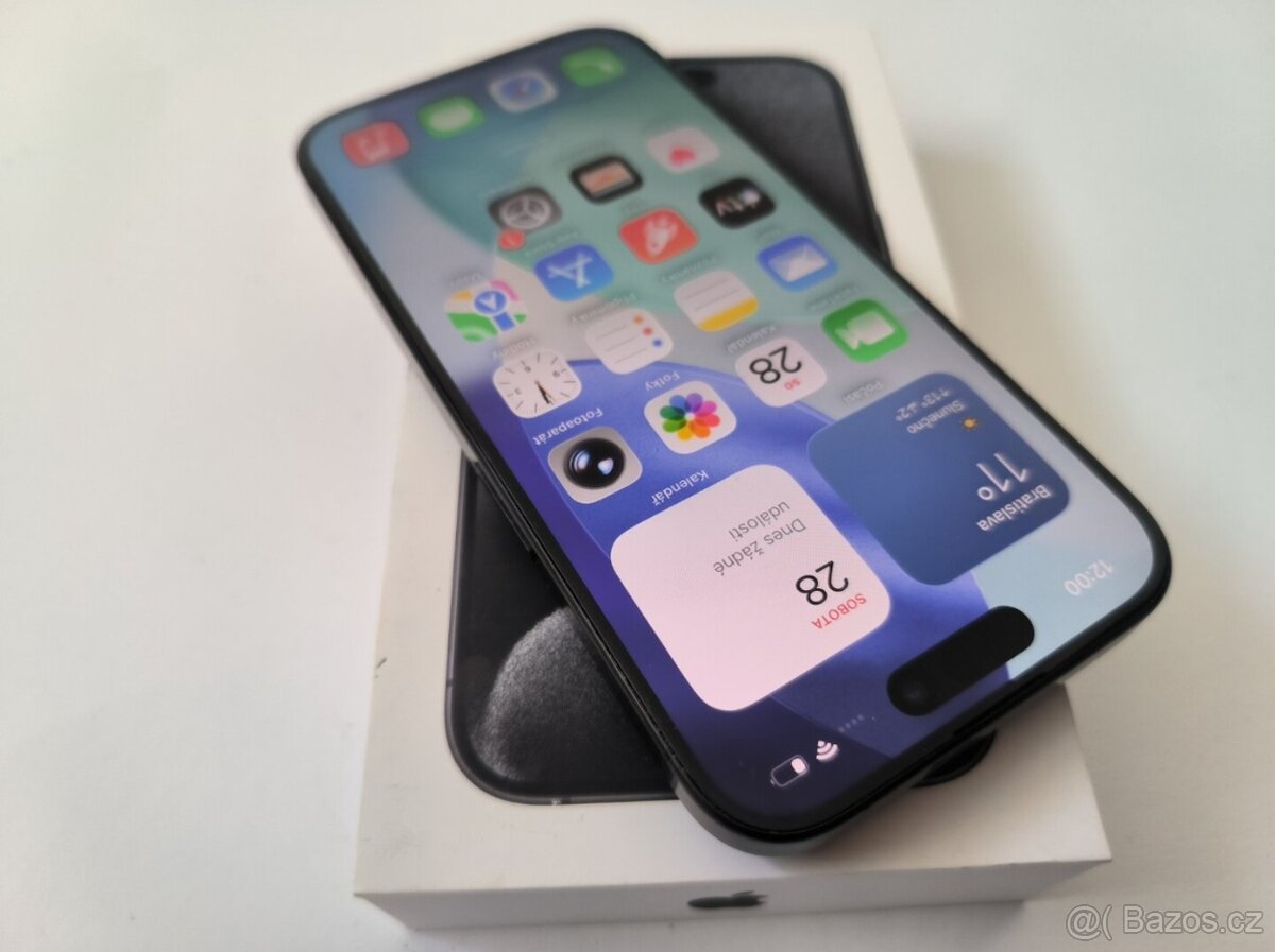 apple iphone 15 PRO 128gb Black Titanium / Batéria 87% - 2