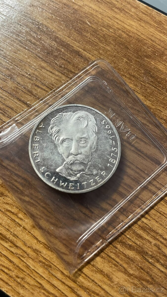 5 mark 1975 STŘÍBRNÁ - Albert Schweitzer - 2