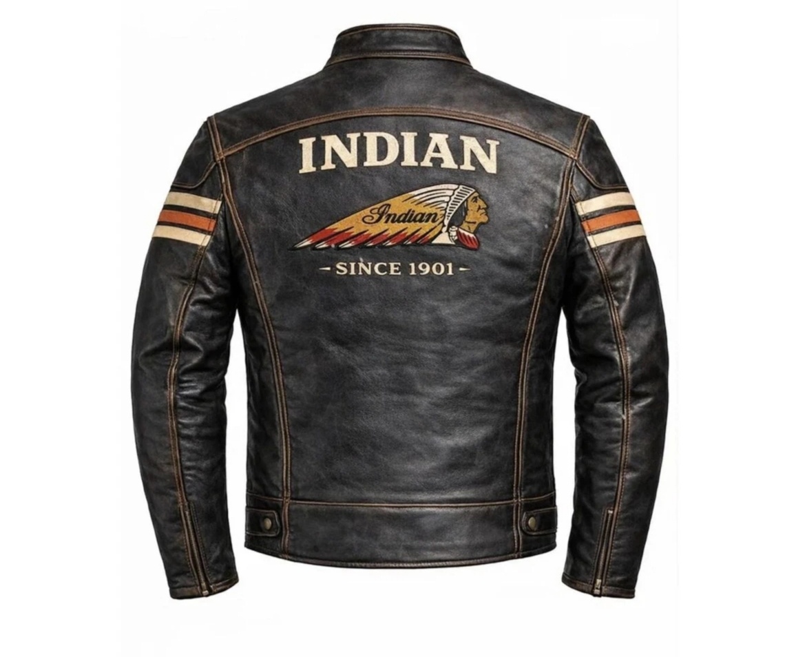 Moto Kožená Bunda Indián Veterán - 2