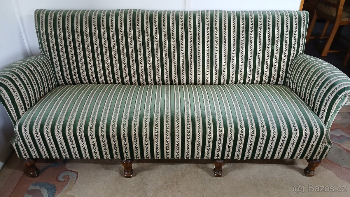 Starožitná masivní sedací souprava 3+1+1 TOP STAV - 2