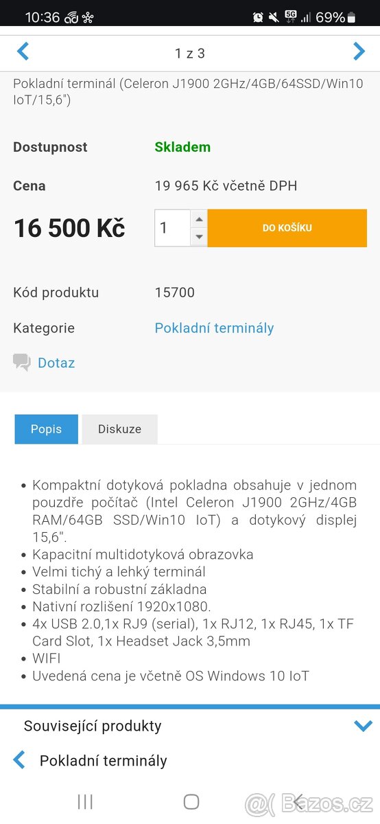 Pokladní terminál X-Touch P1-15W - 2