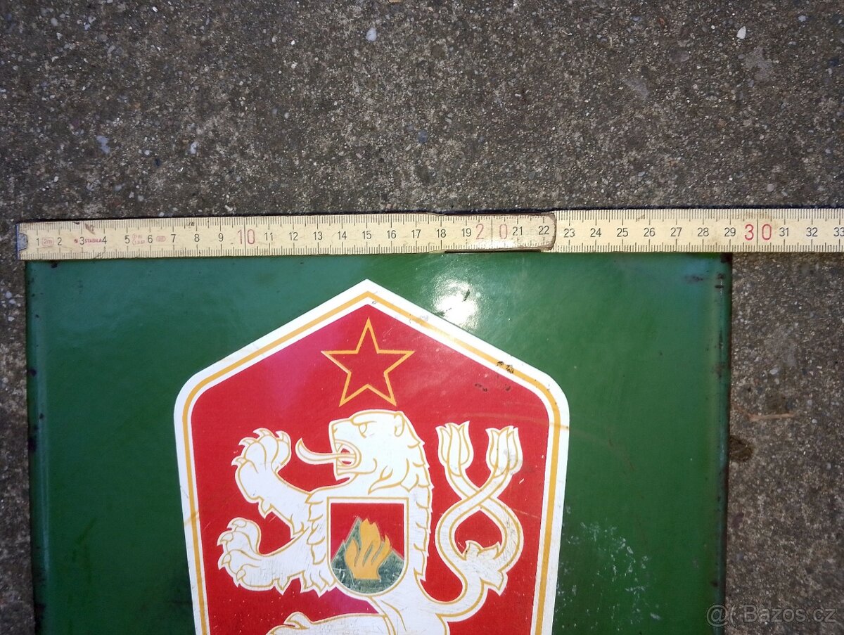 Stará plechová cedule Chráněné území - 2