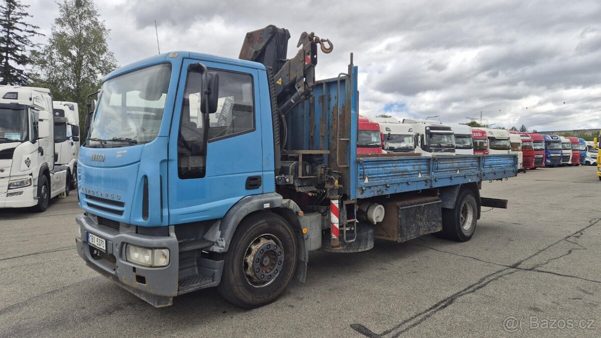 IVECO EUROCARGO ML 180 E28 EURO 3 valník + hydraulický jeřáb - 2