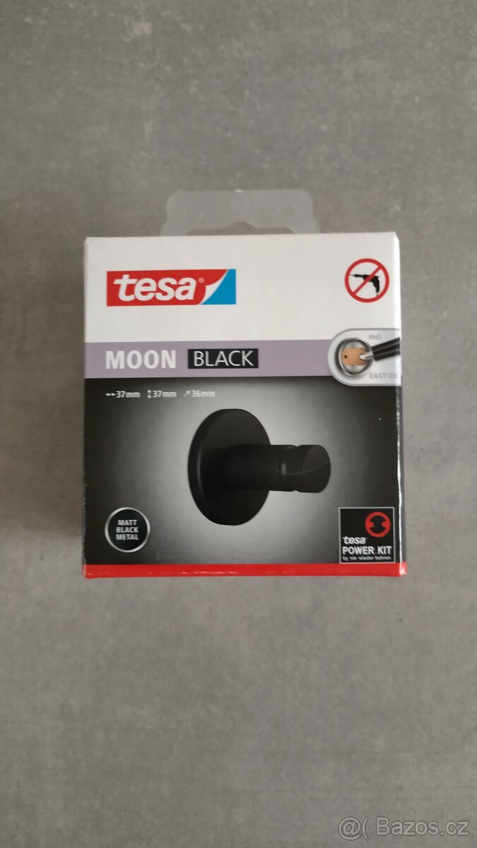 Tesa-Koupelnový háček Moon Black - 2