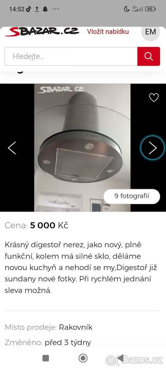 Digestoř nerez - 2