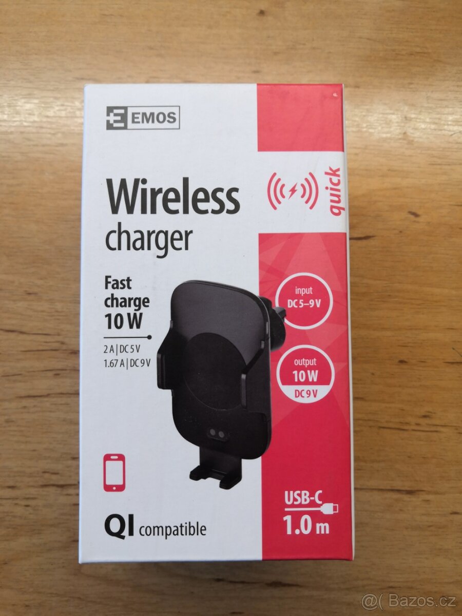 Bezdrátová nabíječka a stojánek do auta QUICK 1,2A 10W - 2