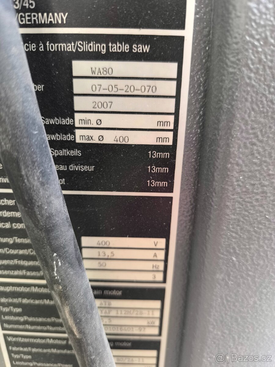 Formátovací pila Altendorf - 2