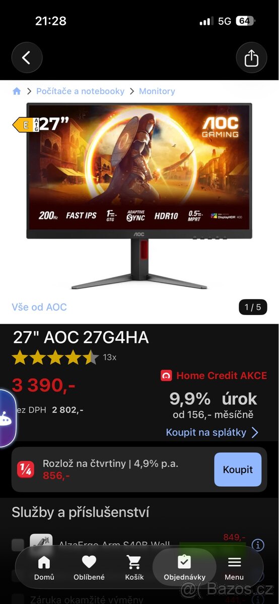 AOC 27G4HA (27”, Full HD, 200 Hz) - 2