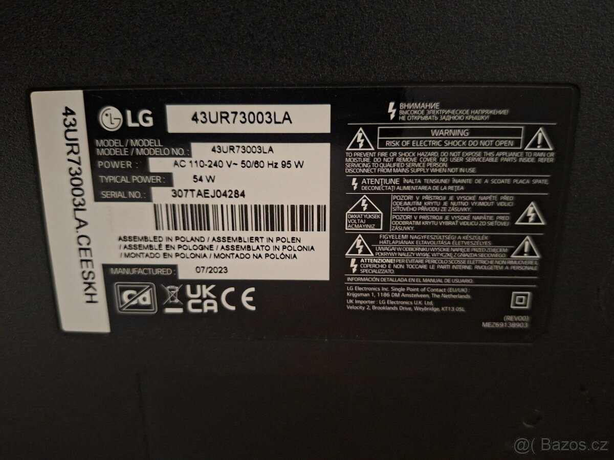 43" 4K Smart TV – LG 43UR73003LA - 2