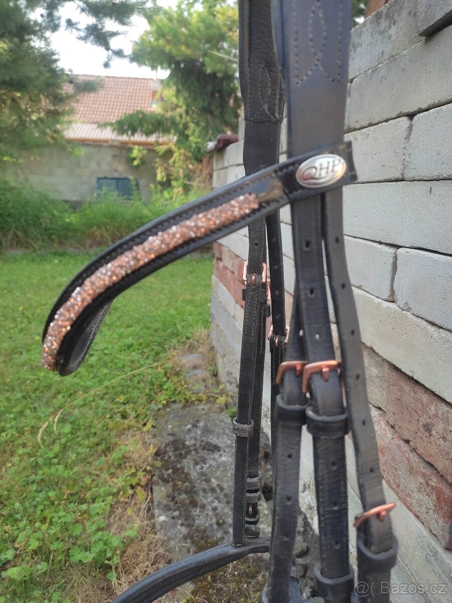 Rosegold uzdečka s lakovaným nánosníkem - 2