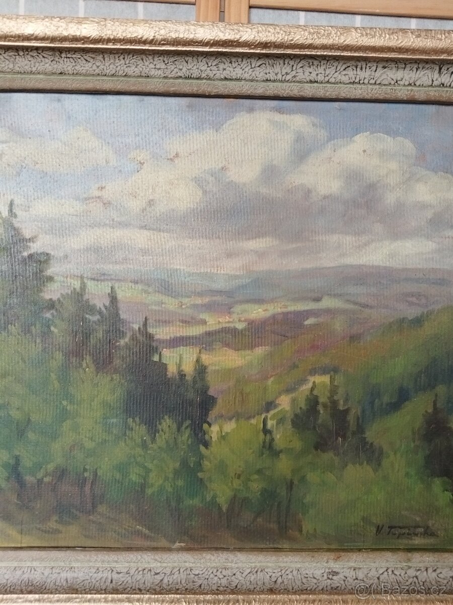 obraz - VÝHLED Z ŠIBENÍKU, olej, Vilém Topinka - 2