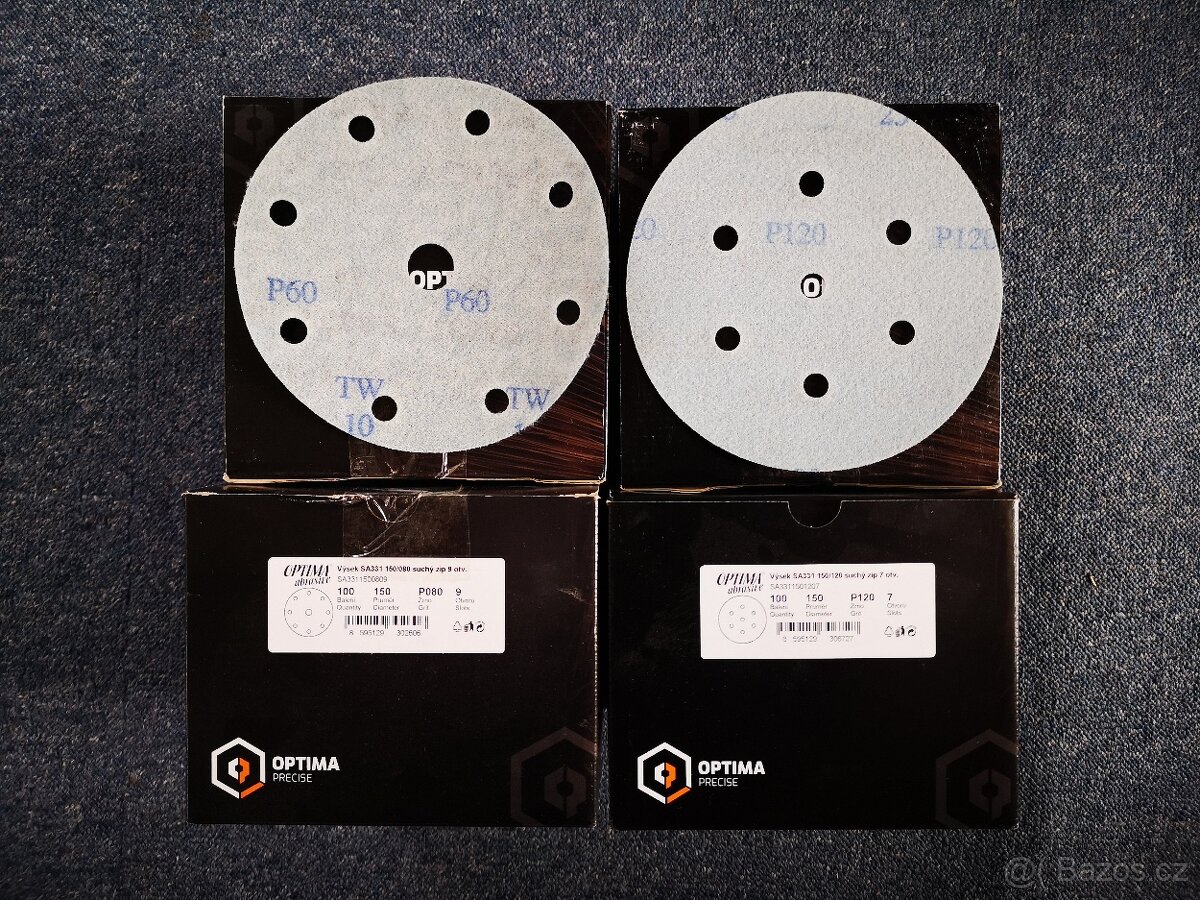 Prodám brusné kotouče 150mm/7děr/9děr, FESTOOL, Bosch. - 2