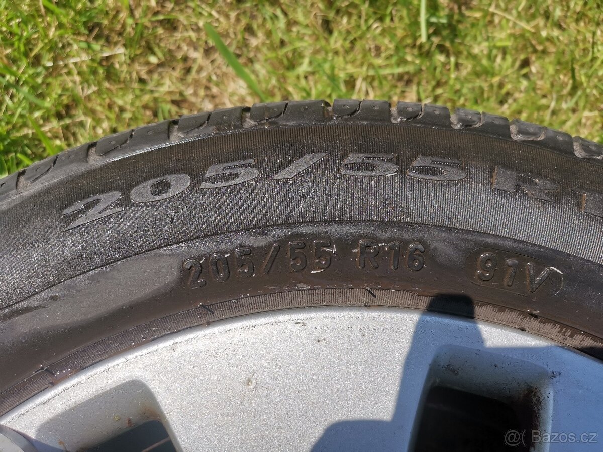 4 ks Alu kola a pneu 205/55 r16 Audi A4/A6/vw Passat B6 - 2