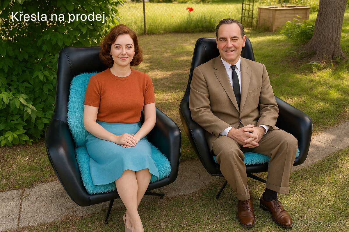 Retro křesla 2ks otočná - 2