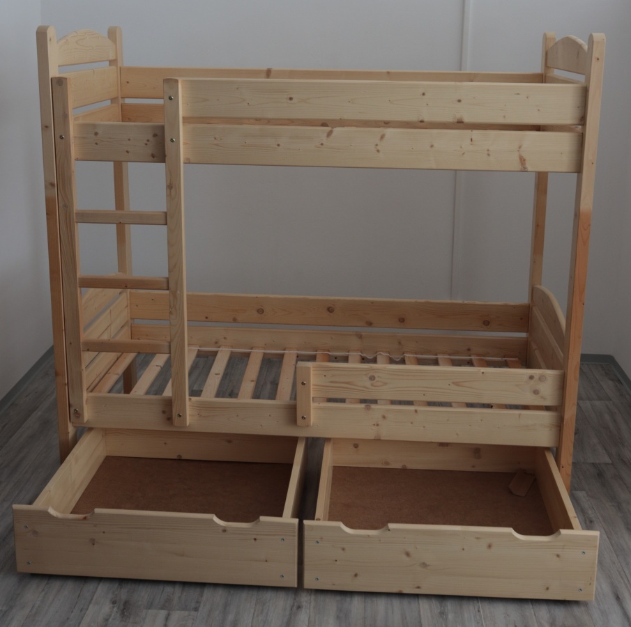 Dřevěná pevná patrová postel Petr - 2