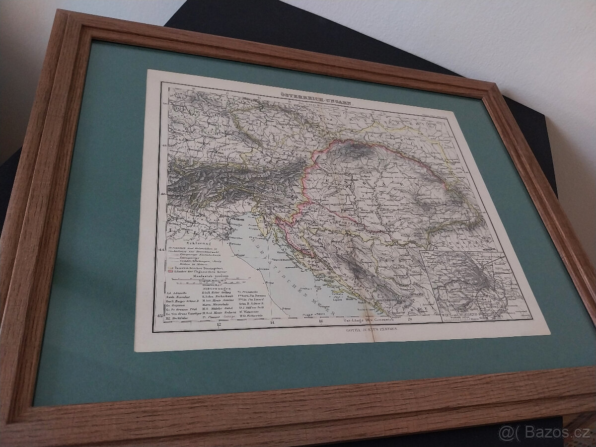 Mapa Rakouska-Uherska z r. 1886 - 2