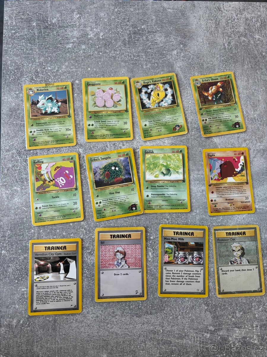 Pokemon karty z roku 1995 - 2