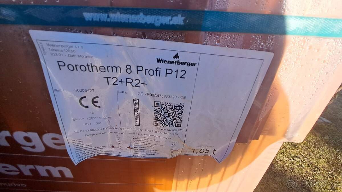 Porotherm 8 Profi P12 věncovka, příčkovka - 2