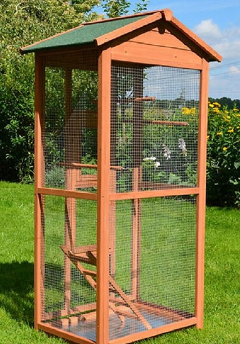 Výroba voliéra, klec, dům pro ptáky nebo papoušky, dřevěná. - 2