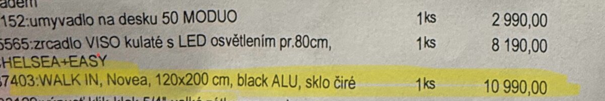 Koupelnová skleněná zástěna - 2