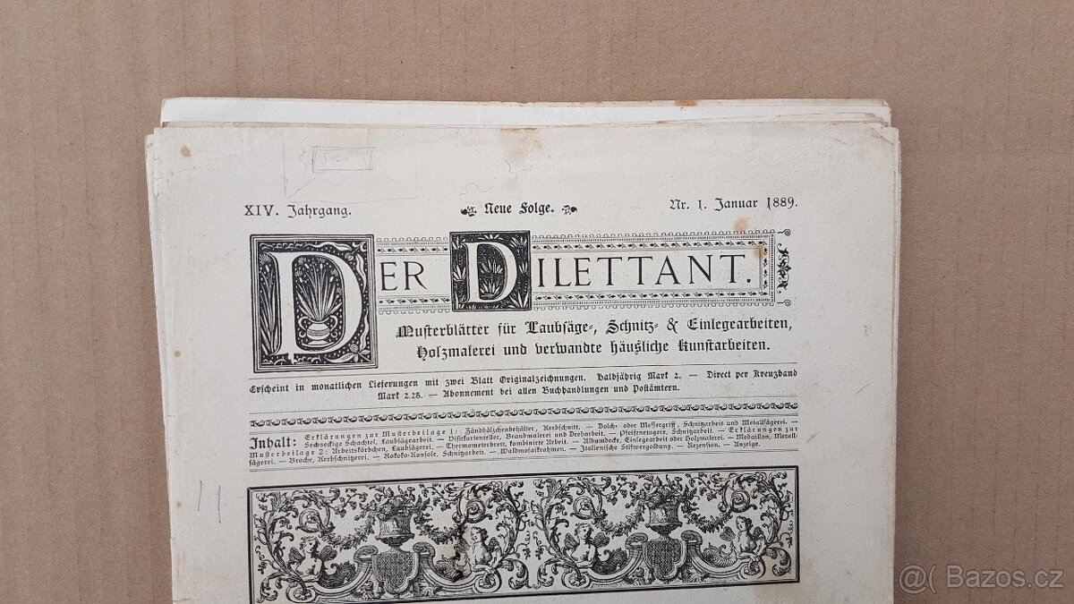 Staré řezbářské časopisy vydané v roce 1889 - 2