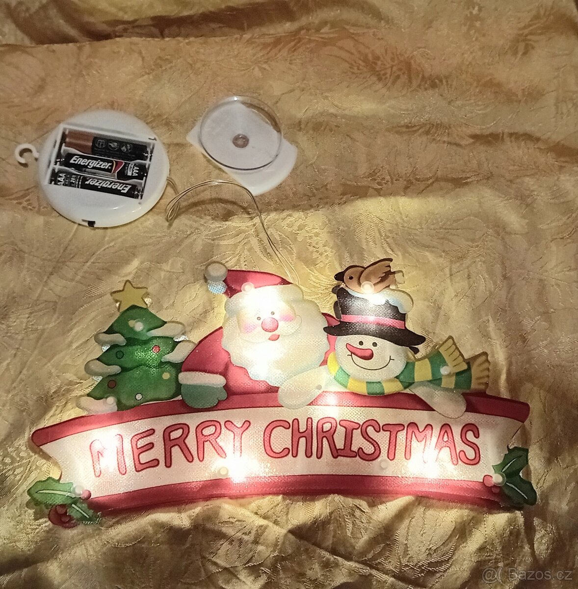 nová vánoční svítící dekorace - Merry Christmas - sněhulák a - 2