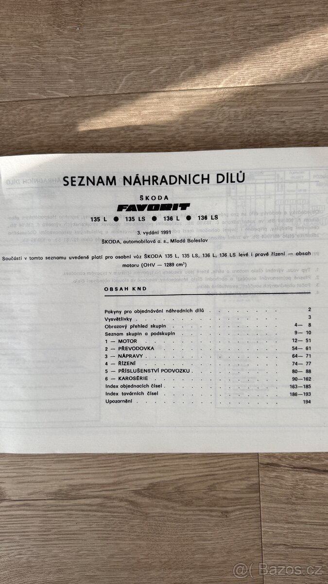 Katalog náhradních dílů Favorit 135, 136 - 2