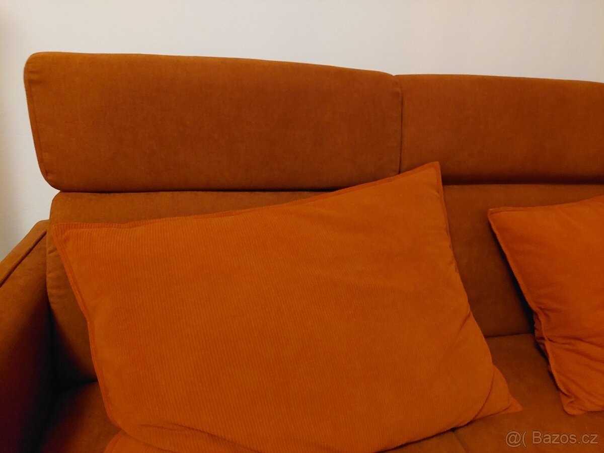 Sedací souprava Barcelo (top stav + záruka) hnědooranžová - 2
