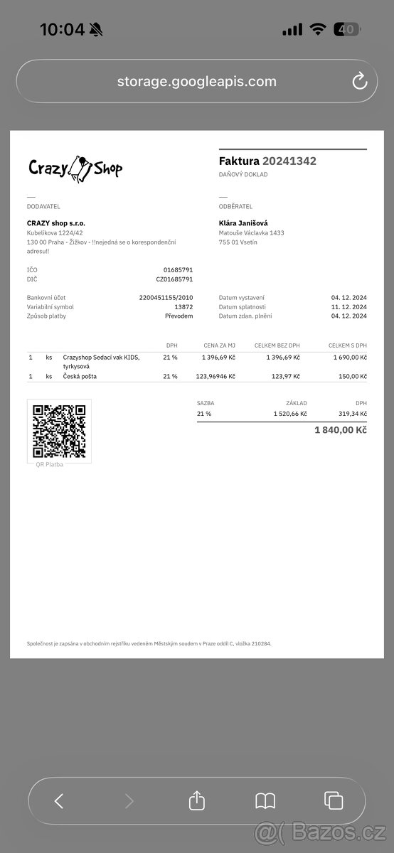 Sedací vak nový - 2