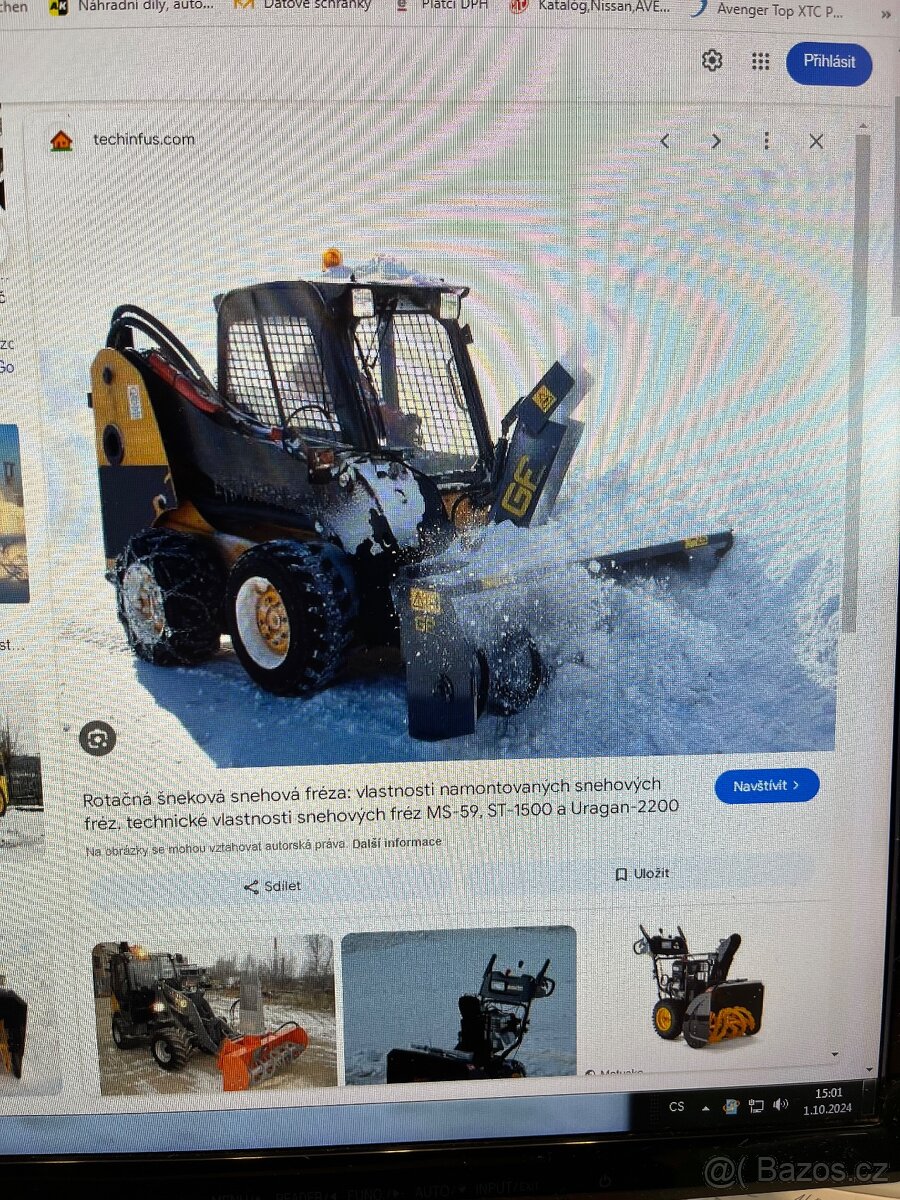 Frézu na sníh Bobcat, JCB,Locust, Cat.Smykový nakladač - 2