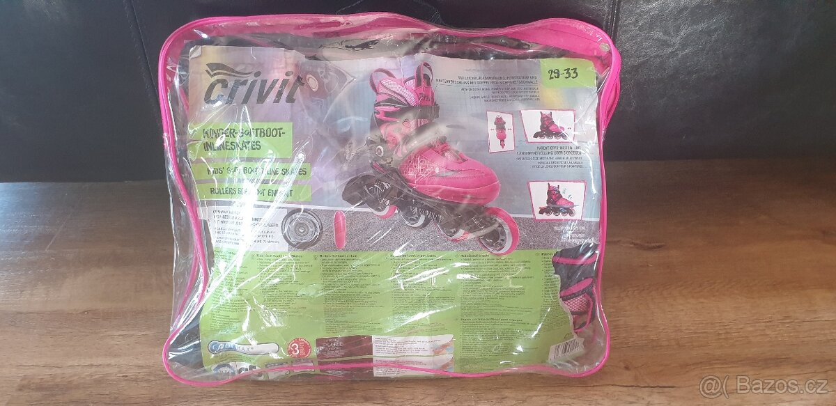 Dětské inline kolečkové brusle rostoucí, vel. 29-33 - 2
