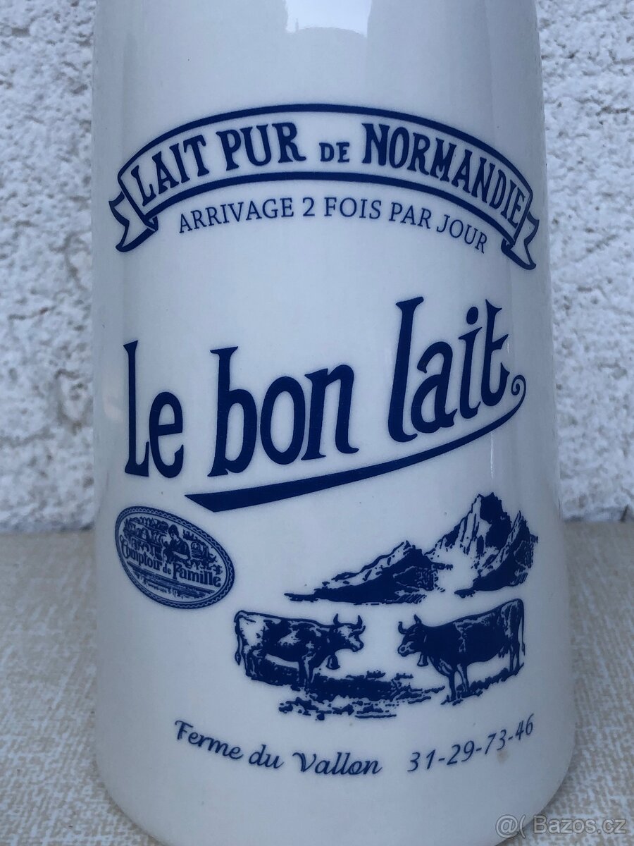 Keramická nadoba na mléko, vintage styl. - 2